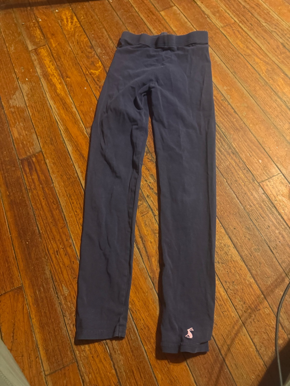 Joules Navy Kids Leggings with Pink Hare Logo